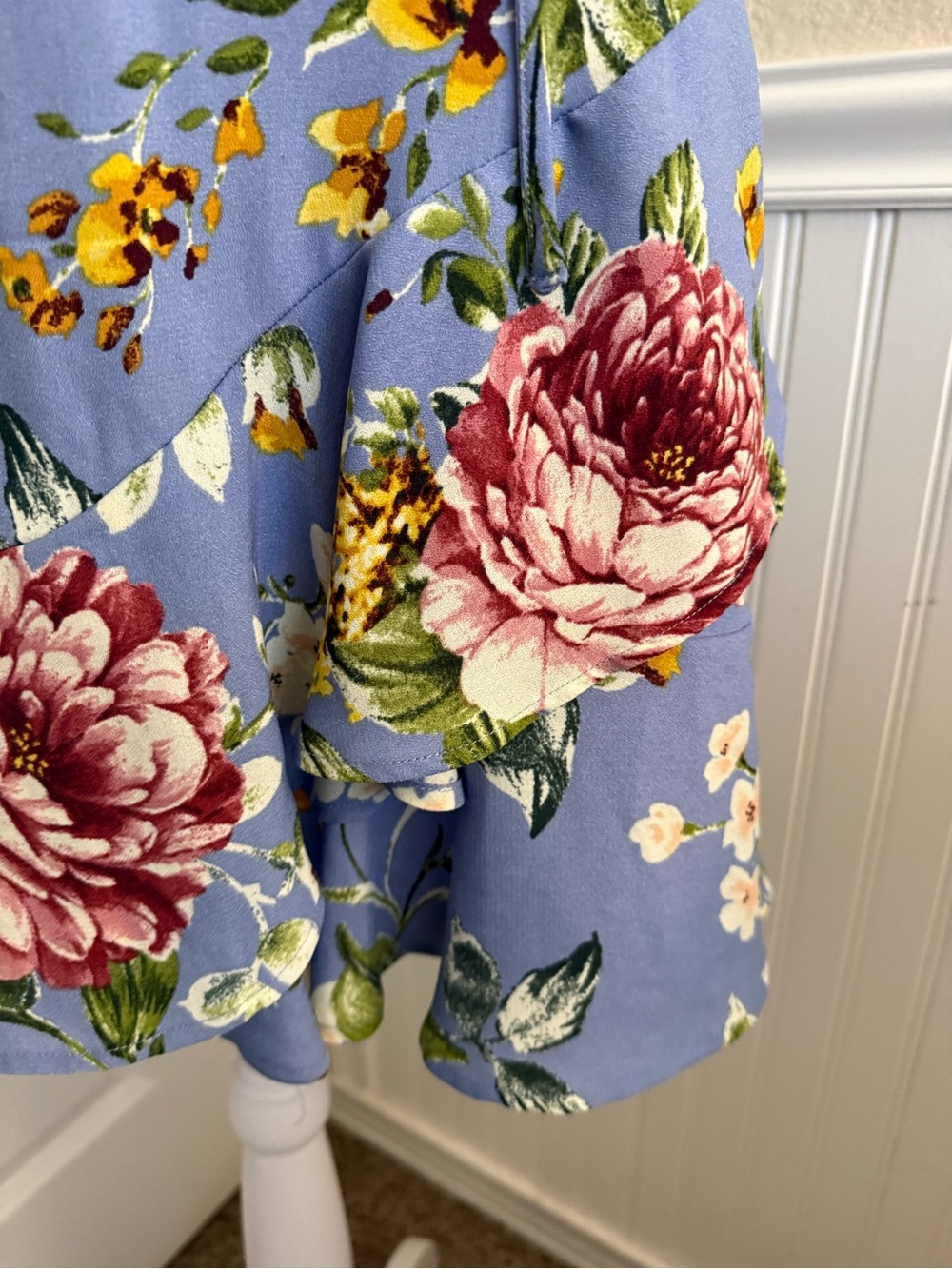Xhilaration Blue Floral Wrap Dress - Picture 6 of 6